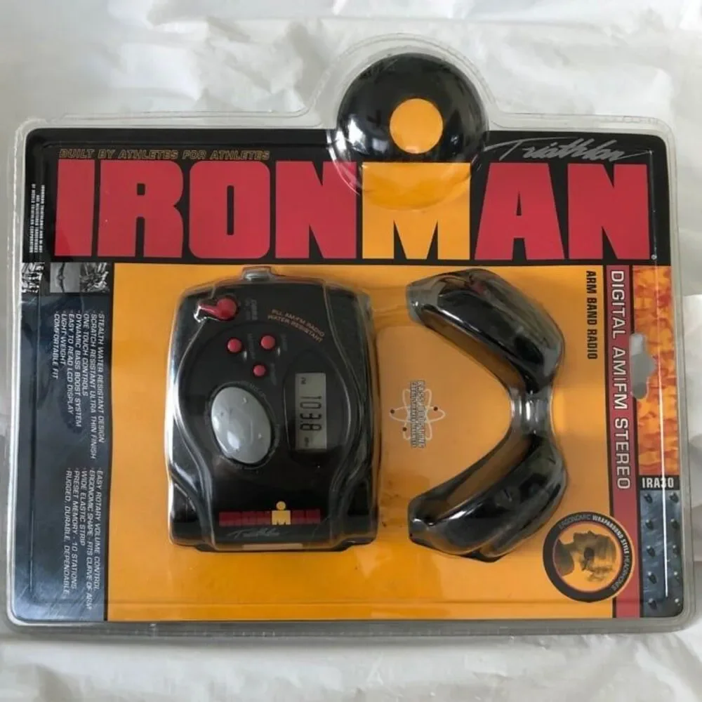VTG 1999 Iron Man Arm Band Radio Head Phones Walkman AM/FM Stereo New